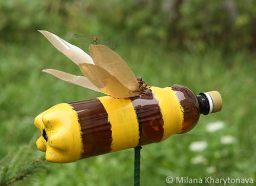 Пчелка - детская поделка из пластиковых бутылок своими руками | �МОРЕ творческих идей для детей